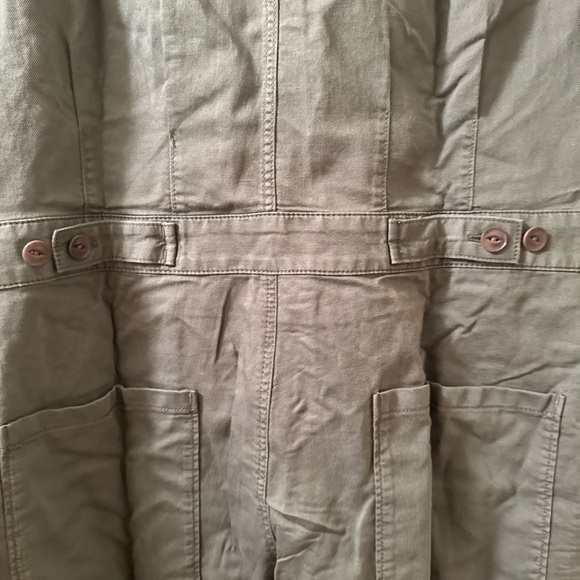 Outerknown S.E.A. Jumpsuit  Button Front Romper One Piece khaki sz s 198 - Picture 7 of 7